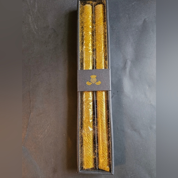MacKenzie-Childs Other - Mackenzie Childs Gold Shimmer Dinner Candles